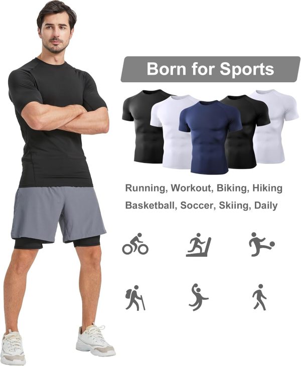 Men's Short Sleeve Compression Shirts by Pavo-4