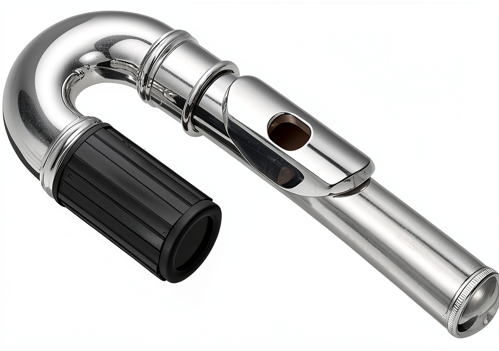 Installing Cupronickel Flute Joint Silver T0748 Musical Instrument on a wooden desk