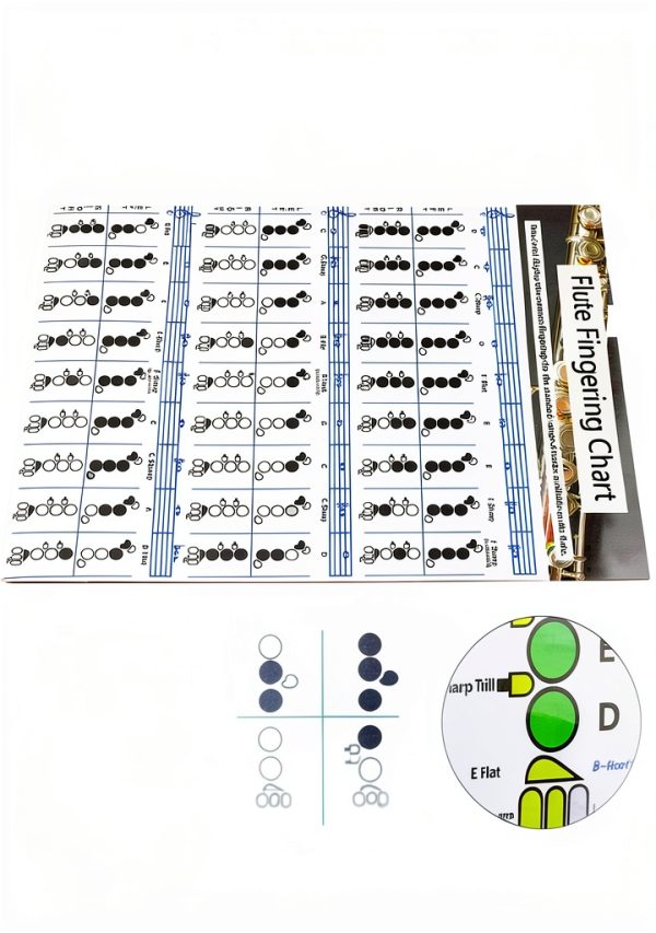 LZKW Flute Fingering Chart Flute Music Learning Tool-5