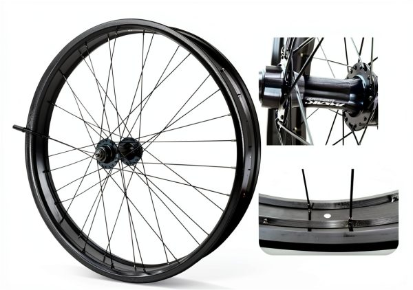 YFGSFWTS Snow Bike Front Rim 26 Inch Black-6