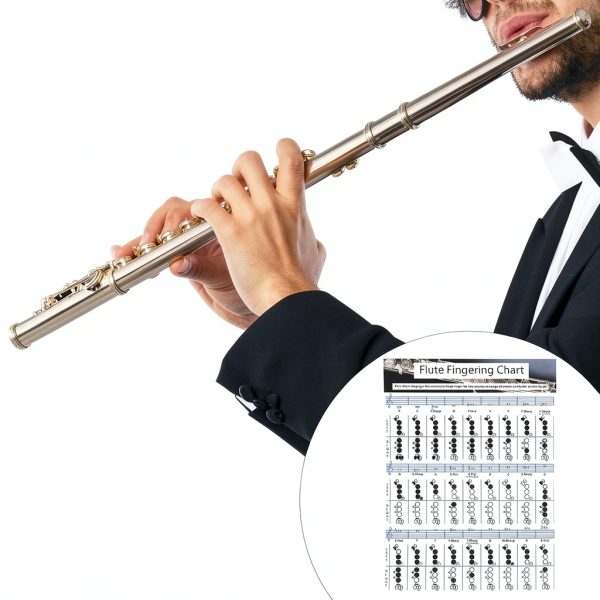 LZKW Flute Fingering Chart Flute Music Learning Tool-1
