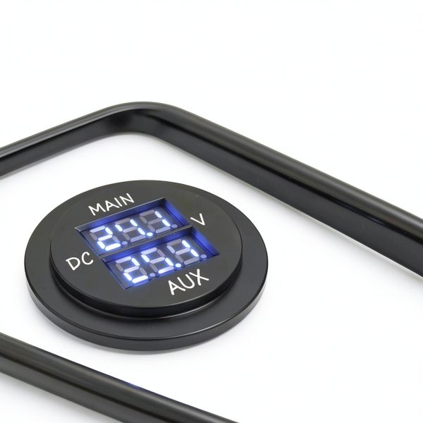 MICTUNING Double Voltmeter Blue Panel Mount 12-24V-1