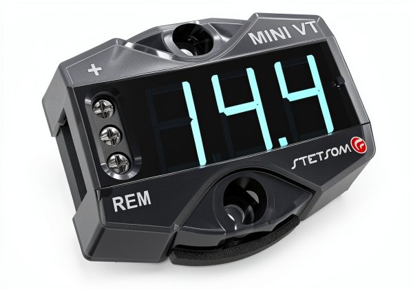 Stetsom Mini Digital Voltmeter MINIVT Black Compact 2.1x1.8x0.7in-0