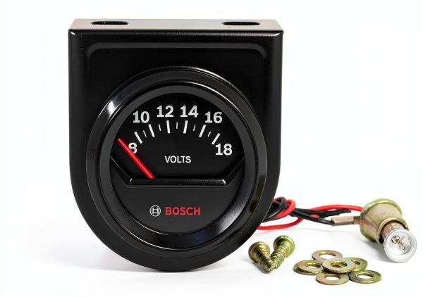 Bosch 2" Black Dial Voltmeter Gauge SP0F000051 Aluminum 8-18V 60°-1