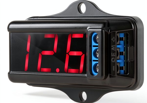 Taramp's VTR1000 Black Automotive Voltmeter with Red LED Display-1