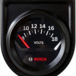 Bosch 2" Black Dial Voltmeter Gauge SP0F000051 Aluminum 8-18V 60°-0