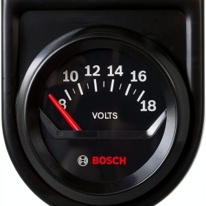 Bosch 2" Black Dial Voltmeter Gauge SP0F000051 Aluminum 8-18V 60°-0