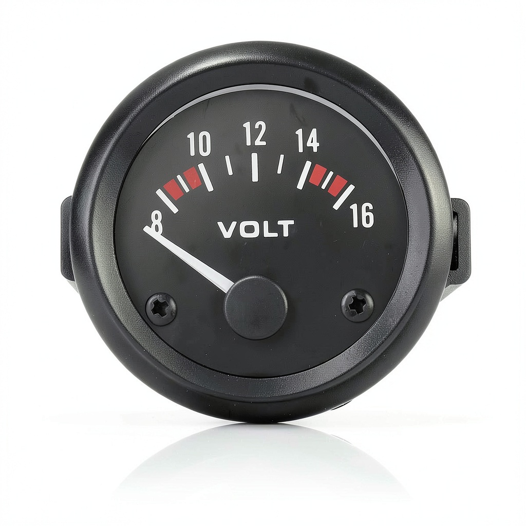 Installing ePathChina Automotive Voltmeter Gauge EPC_CEC_541 Orange Dial 8-16V on a wooden desk