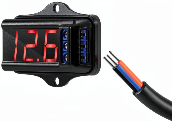 Taramp's VTR1000 Black Automotive Voltmeter with Red LED Display-6